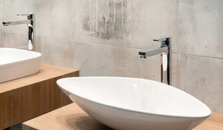 At what height should a countertop sink faucet be installed?