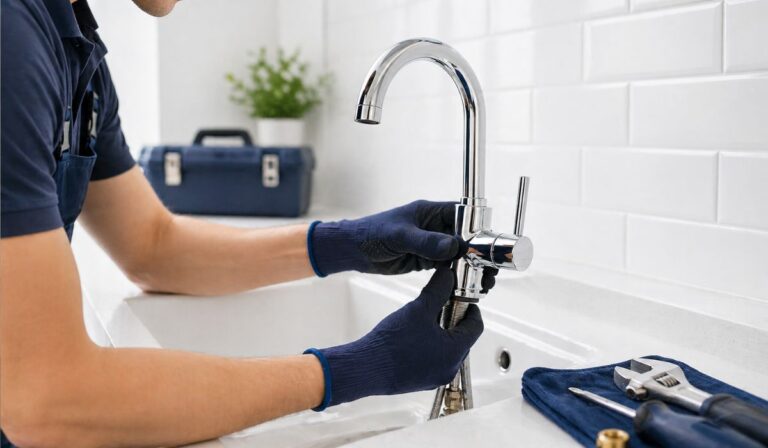 How do I replace the faucet in the sink?